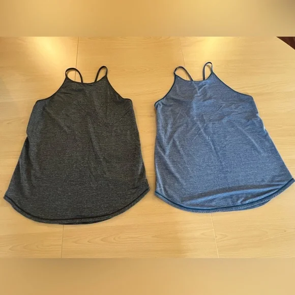 2 Lululemon Fast as Light Singlet Tank Tops Heathered Black & Blue Colors Small - Picture 2 of 10